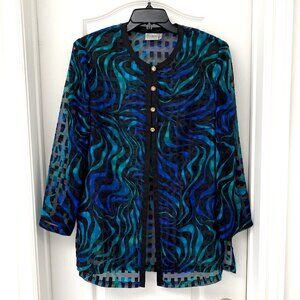 Delmod International - Sheer Jacket with Abstract Shimmer